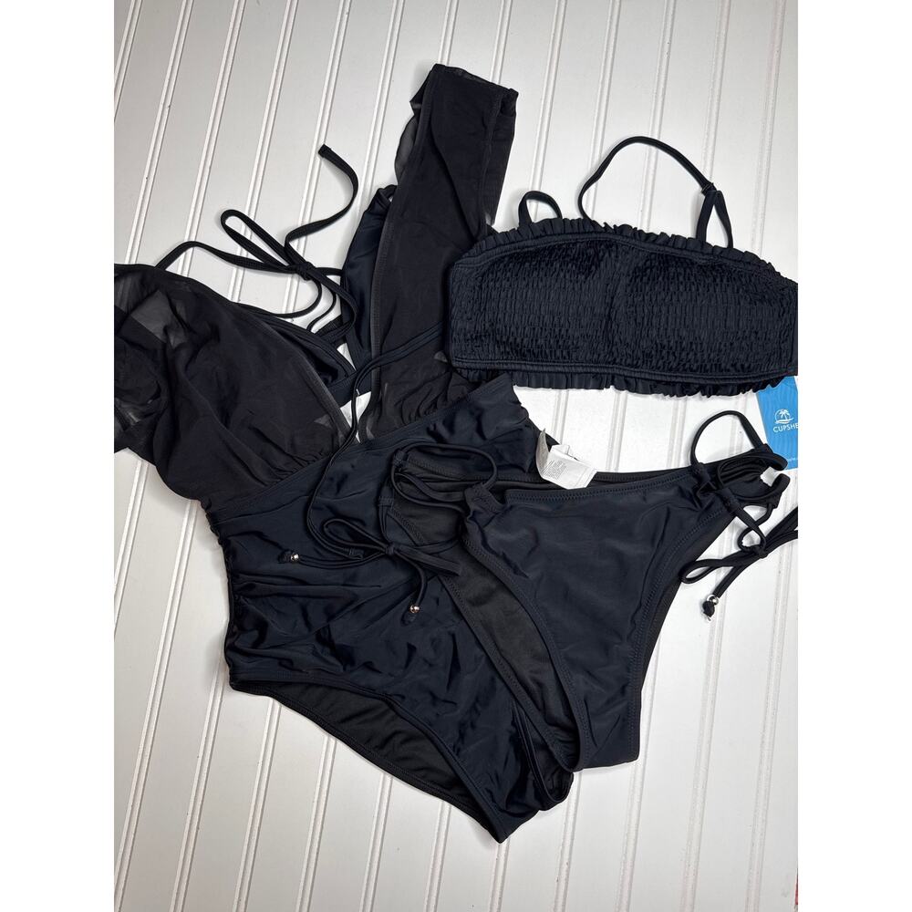 NWT Cupshe Lot of 2 Two Piece Swimsuits 2-PC Bathing Suit Swim Beach Paddle S - Picture 2 of 8